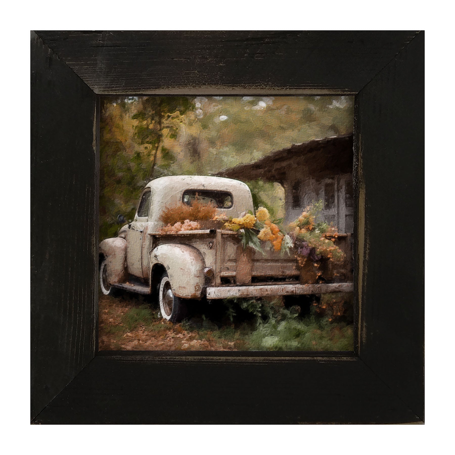 White Truck in Autumn - Framed Art