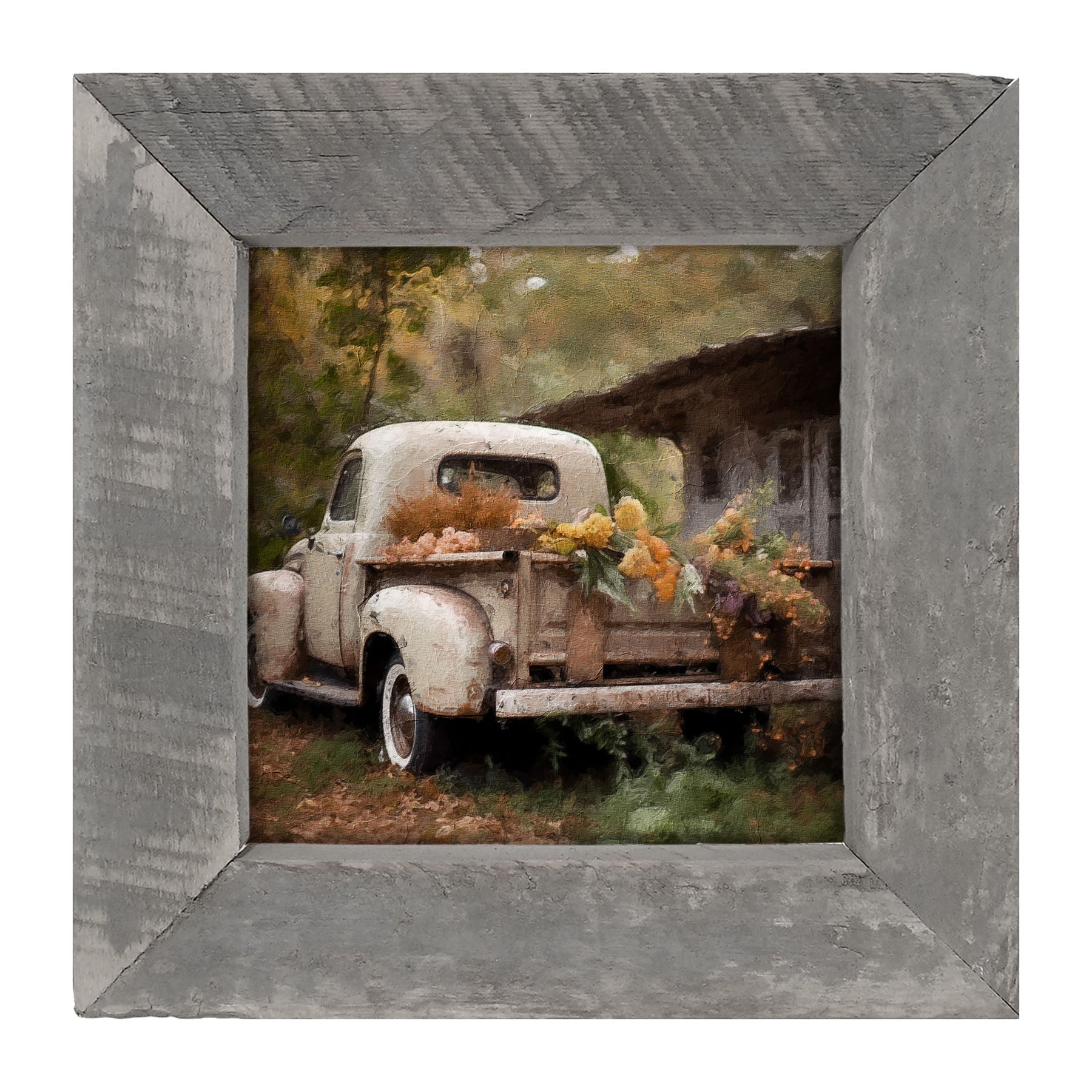 White Truck in Autumn - Framed Art