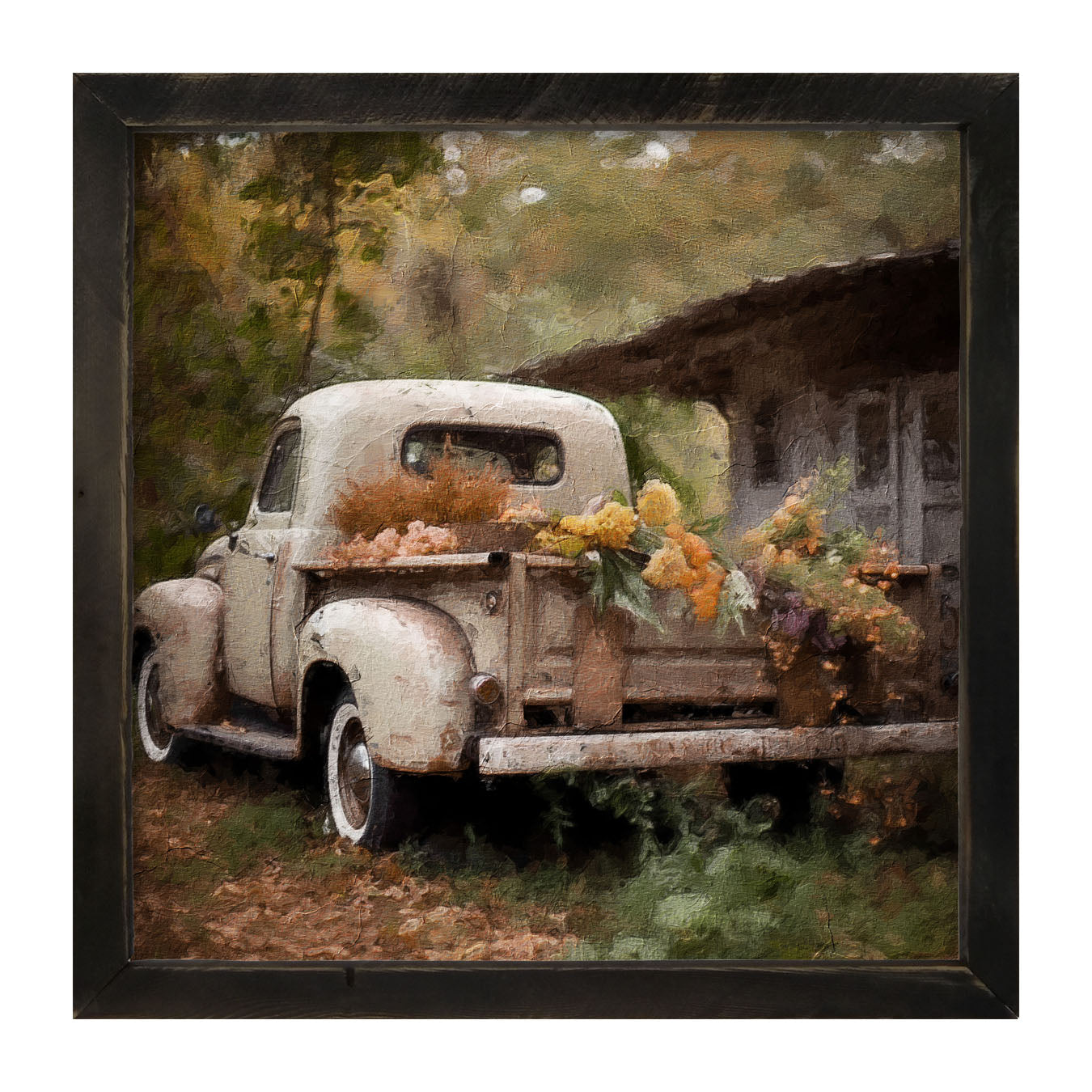 White Truck in Autumn - Framed Art