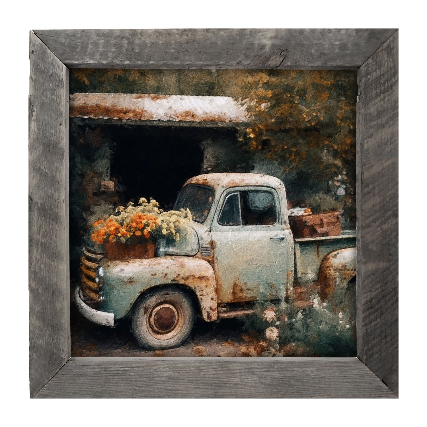 Truck with Flowers - Framed Art