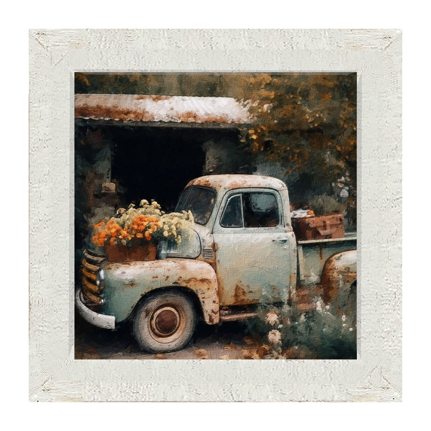 Truck with Flowers - Framed Art