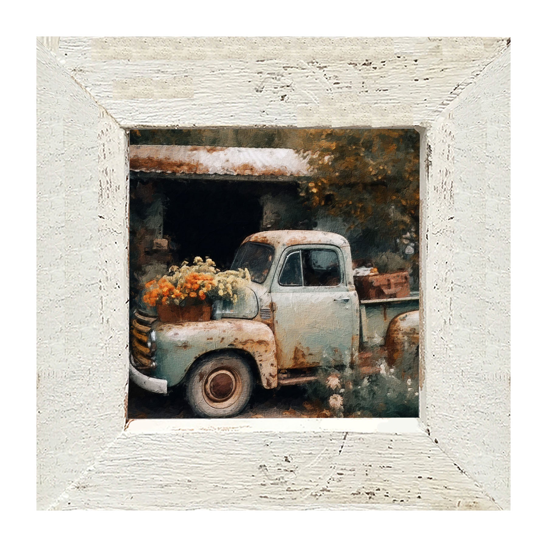 Truck with Flowers - Framed Art