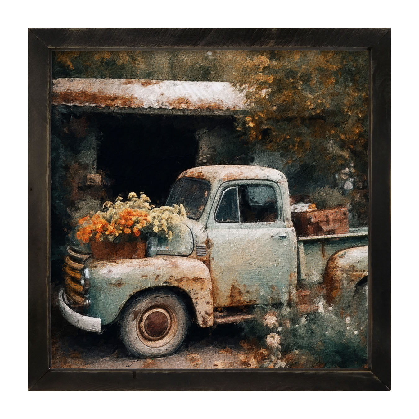 Truck with Flowers - Framed Art