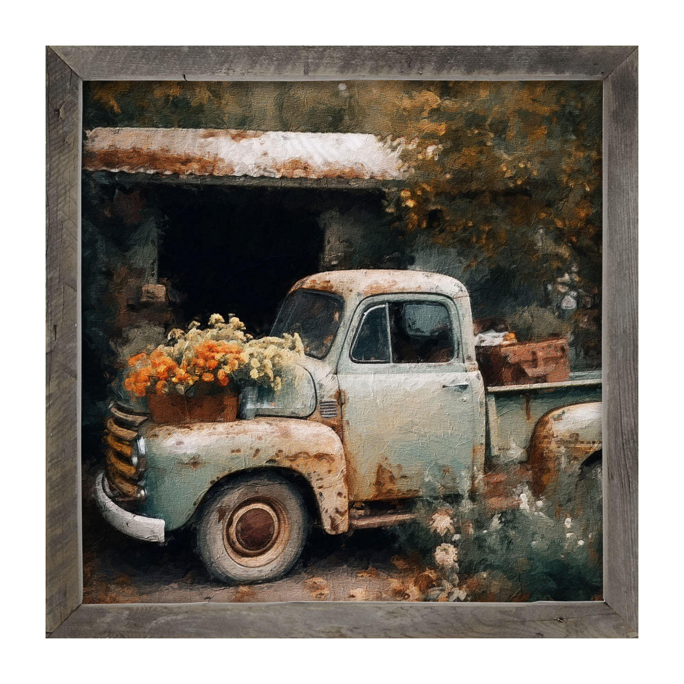 Truck with Flowers - Framed Art