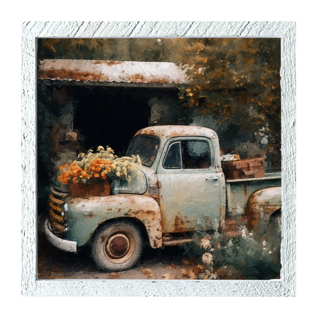 Truck with Flowers - Framed Art