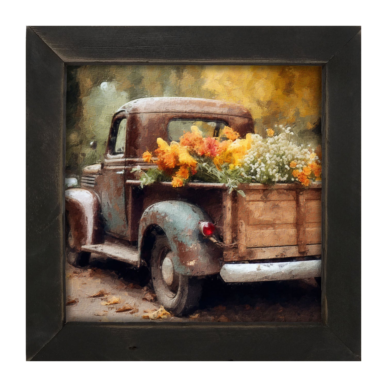 Rusty Truck with Flowers - Framed Art