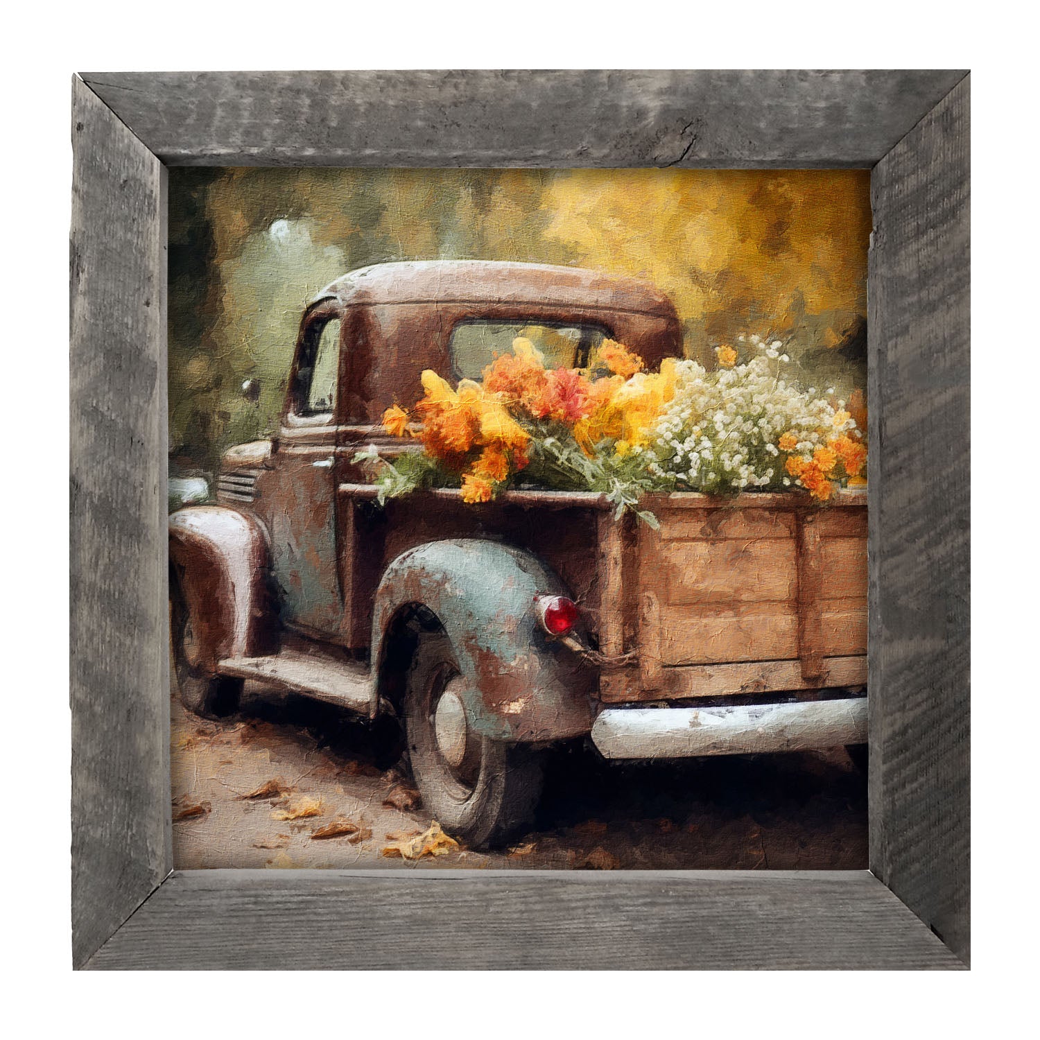 Rusty Truck with Flowers - Framed Art