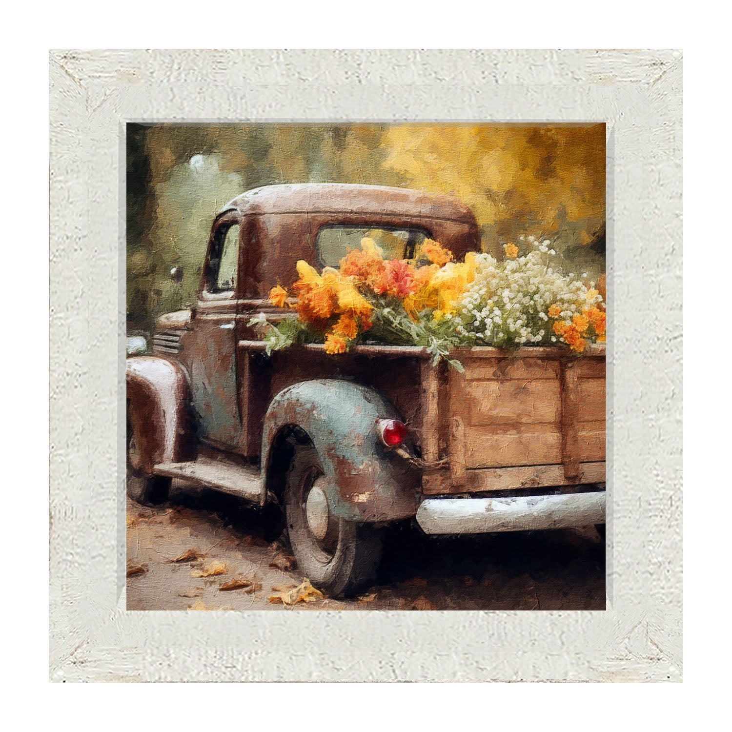 Rusty Truck with Flowers - Framed Art