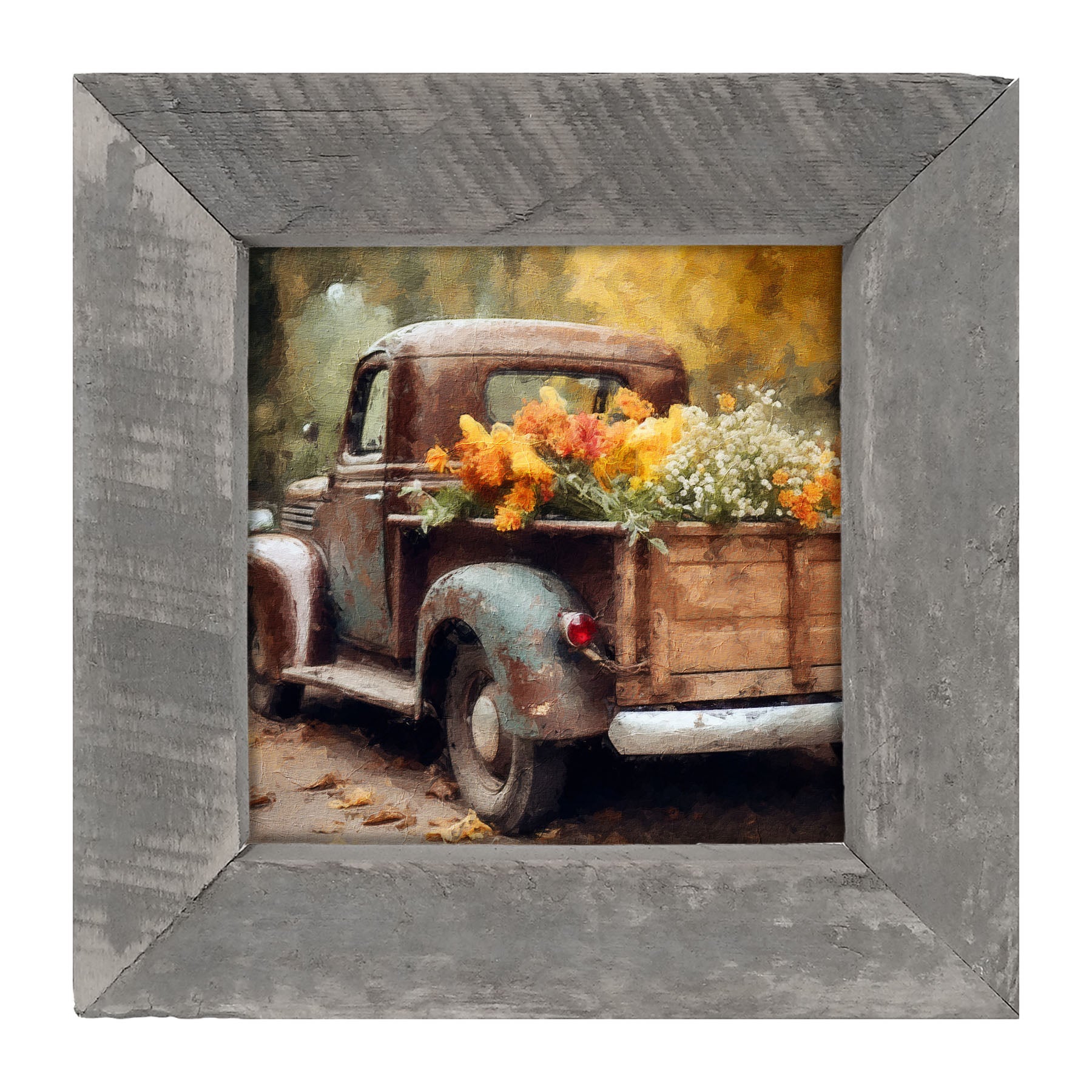 Rusty Truck with Flowers - Framed Art