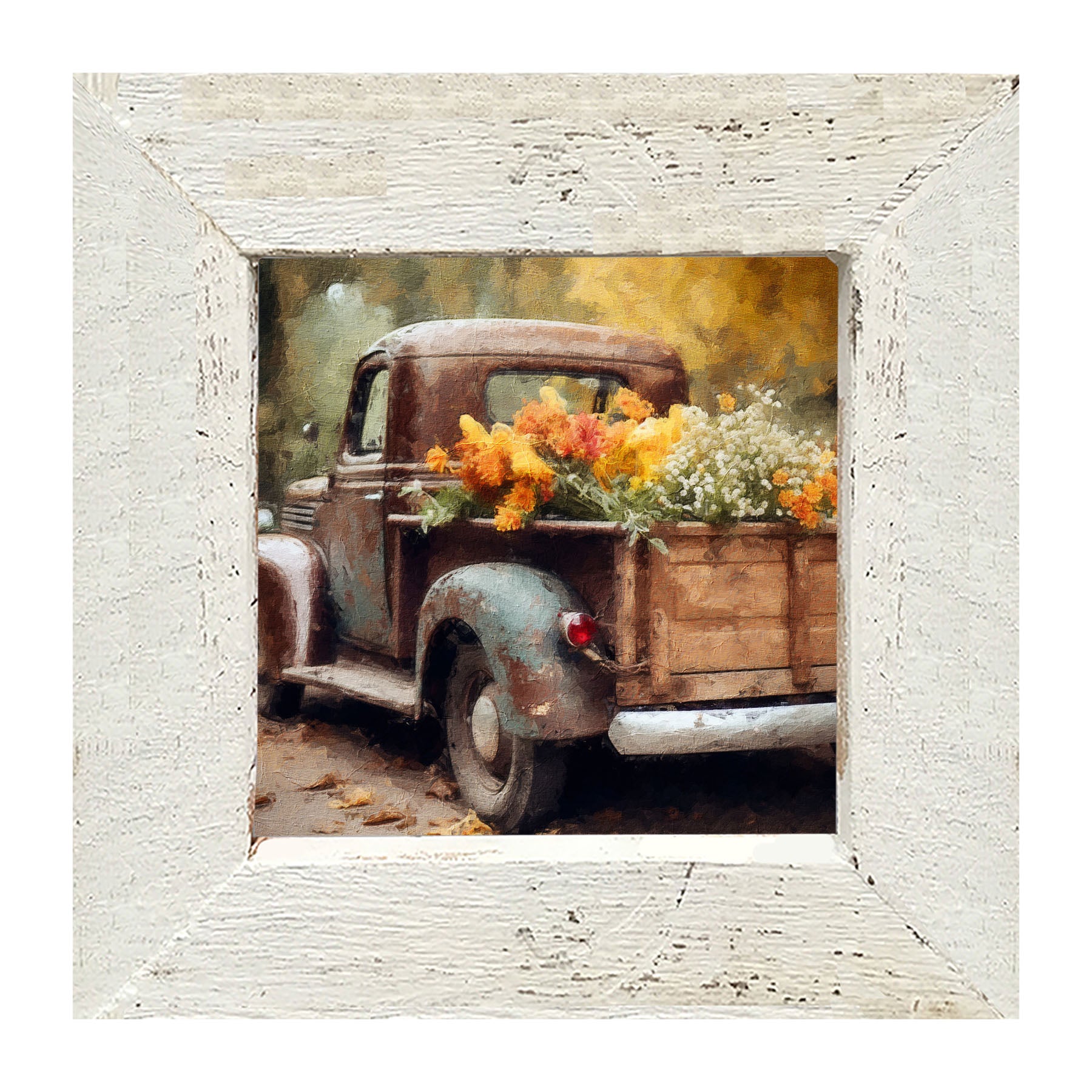 Rusty Truck with Flowers - Framed Art