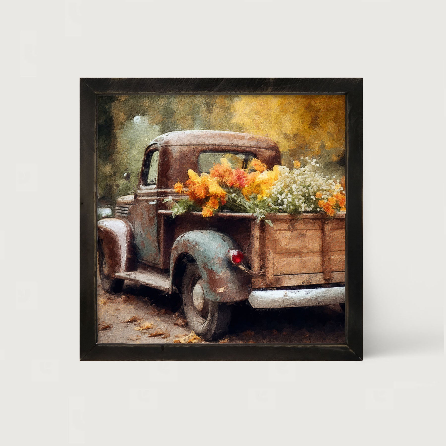 Rusty Truck with Flowers