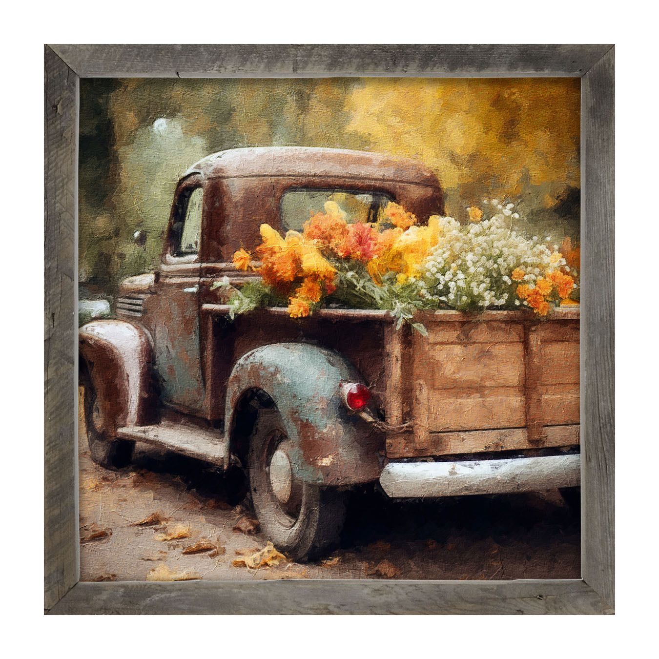 Rusty Truck with Flowers - Framed Art