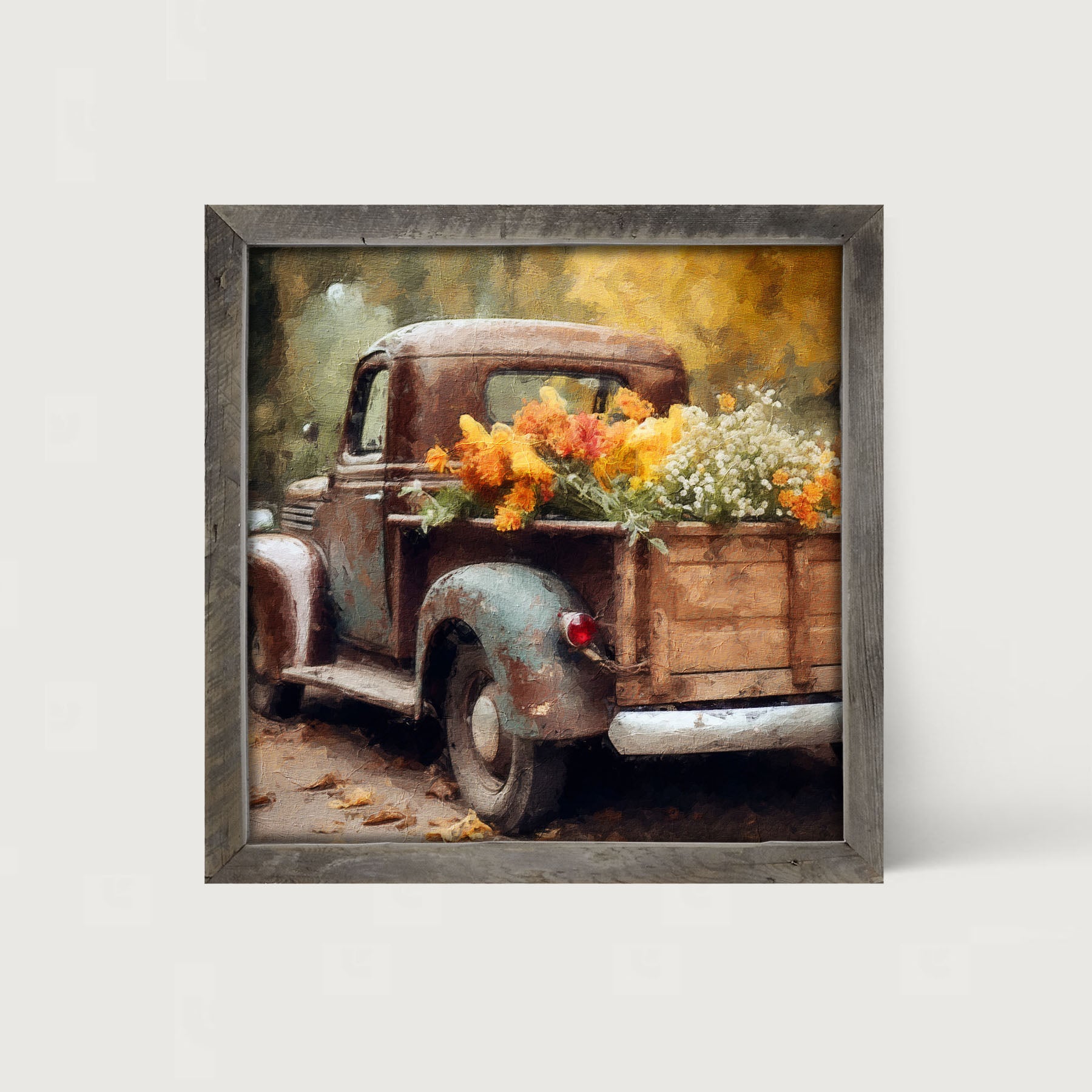 Rusty Truck with Flowers