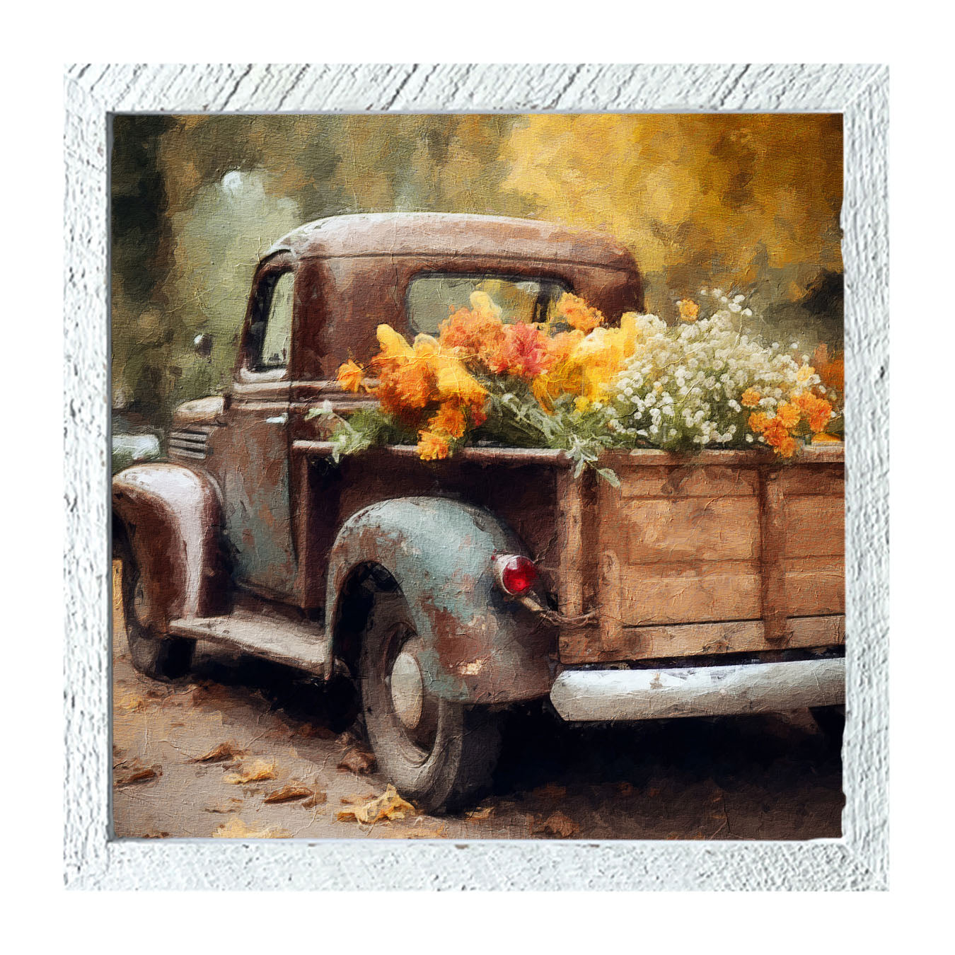 Rusty Truck with Flowers - Framed Art