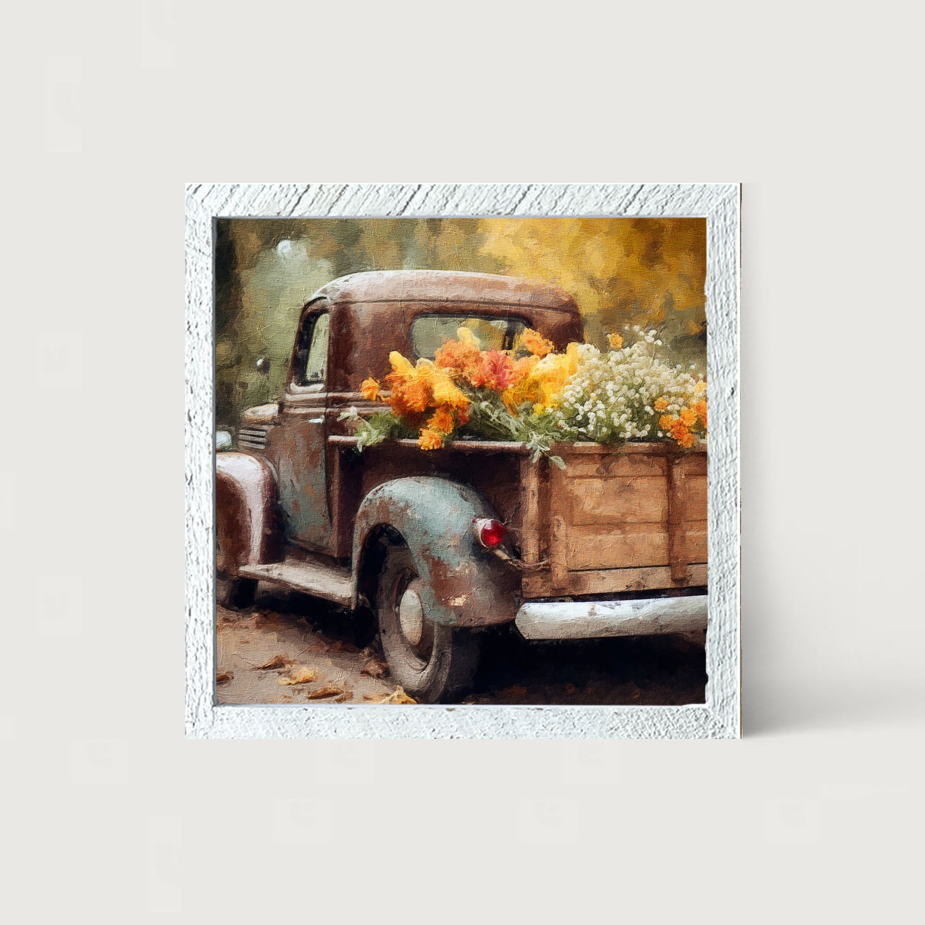 Rusty Truck with Flowers