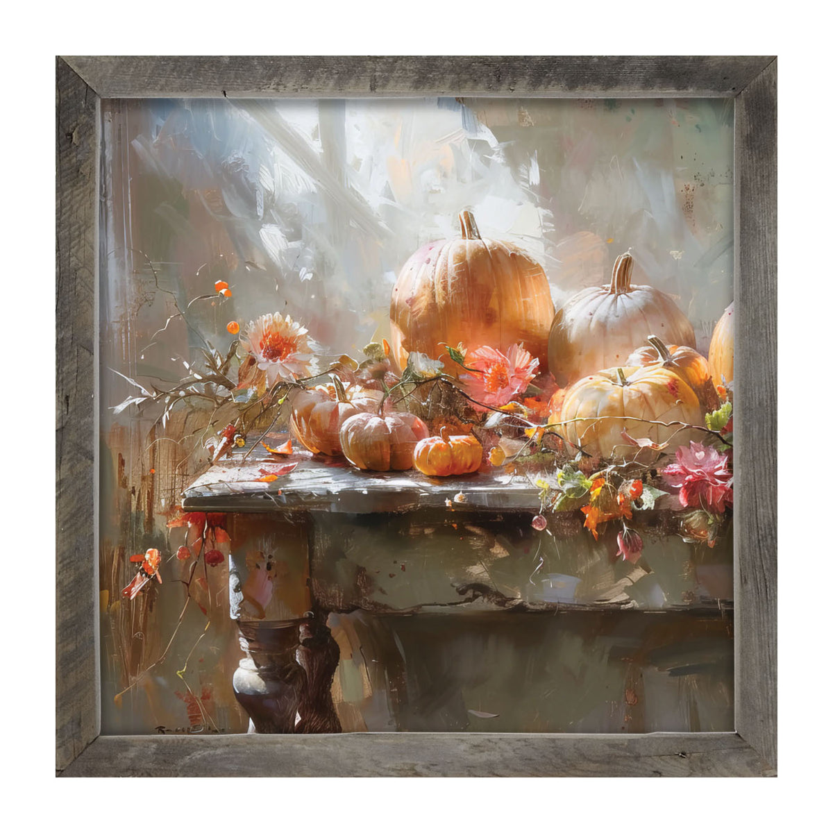 Farm Table Pumpkins - Framed Art