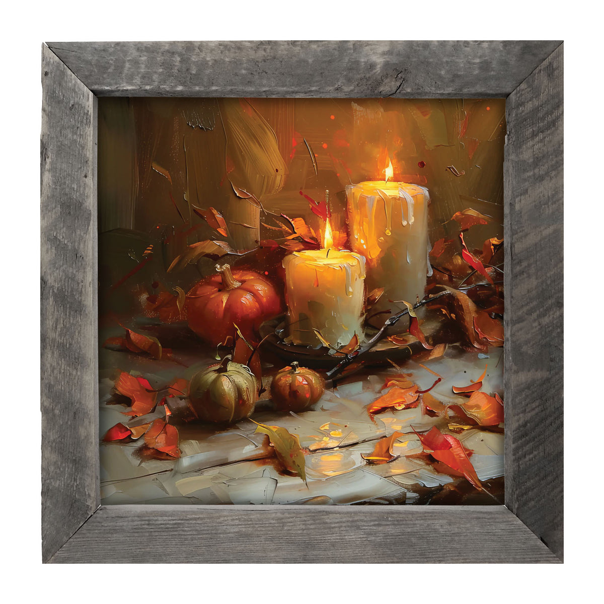 Candles and Pumpkins - Framed Art