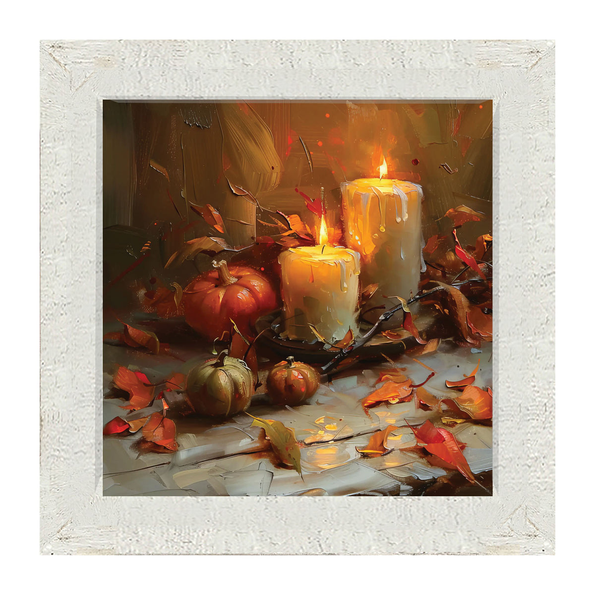Candles and Pumpkins - Framed Art