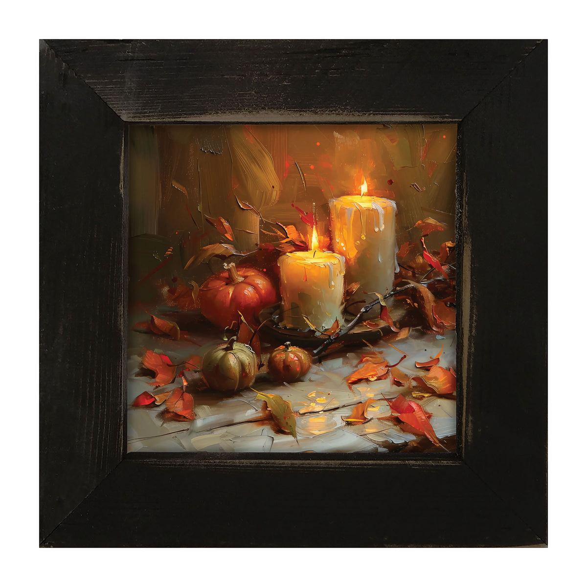 Candles and Pumpkins - Framed Art