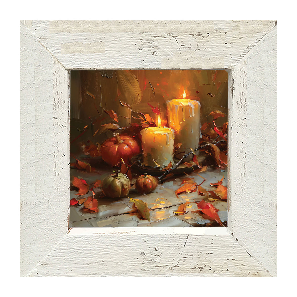 Candles and Pumpkins - Framed Art