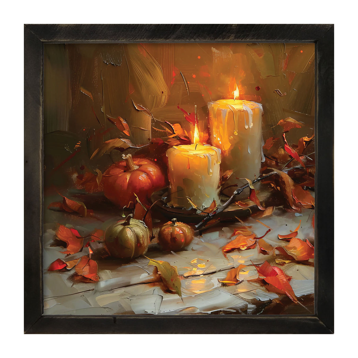 Candles and Pumpkins - Framed Art