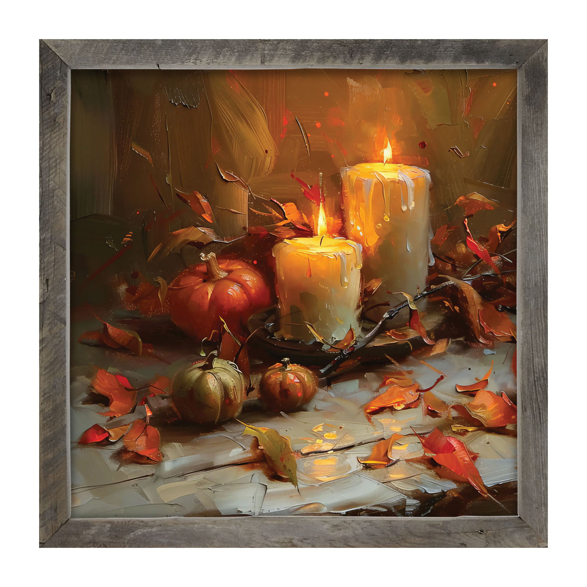 Candles and Pumpkins - Framed Art