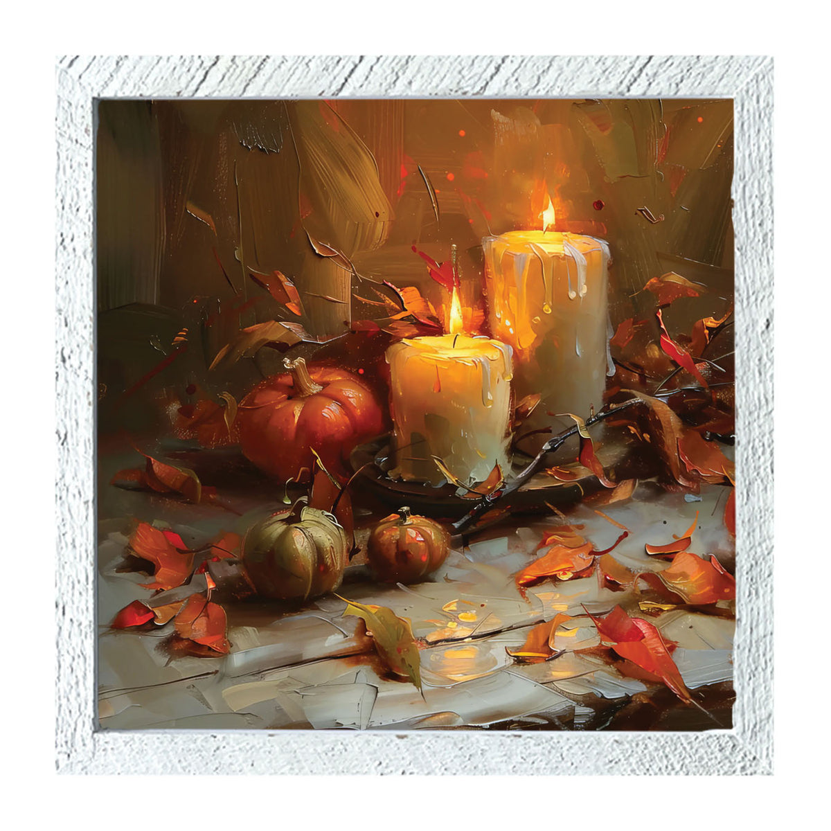 Candles and Pumpkins - Framed Art