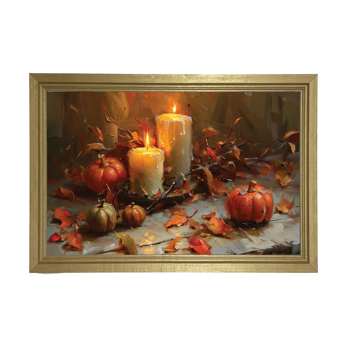Candles and Pumpkins - Framed Art