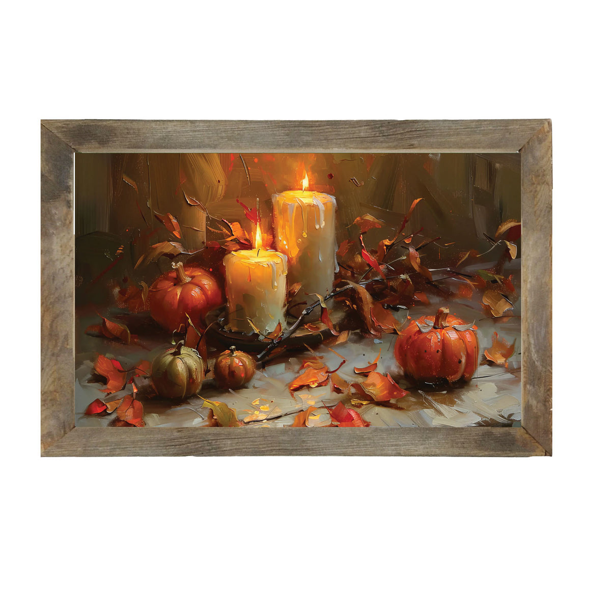 Candles and Pumpkins - Framed Art
