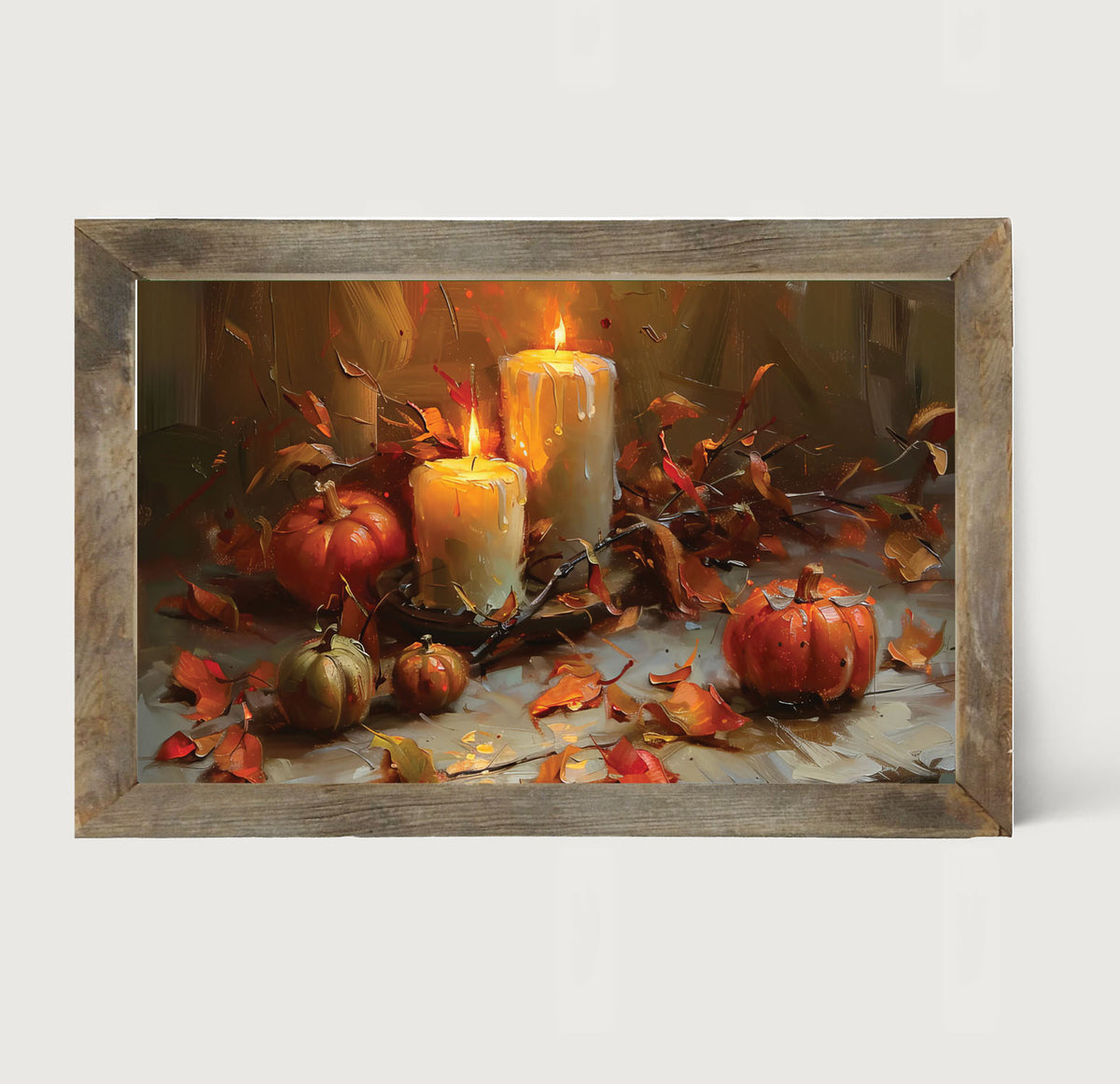 Candles and Pumpkins - Framed Art