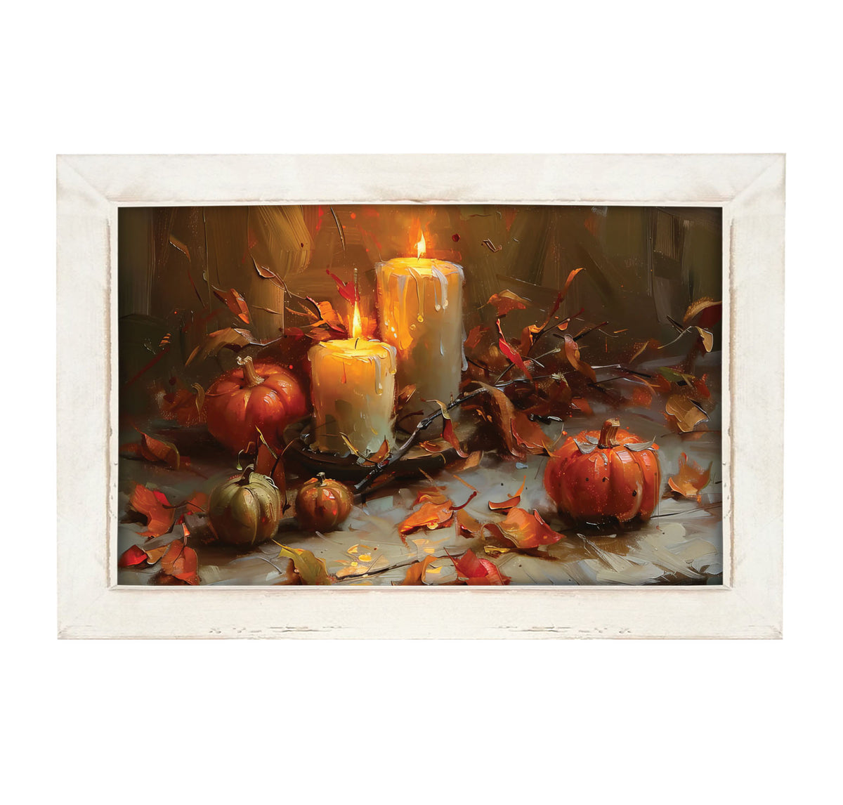 Candles and Pumpkins - Framed Art