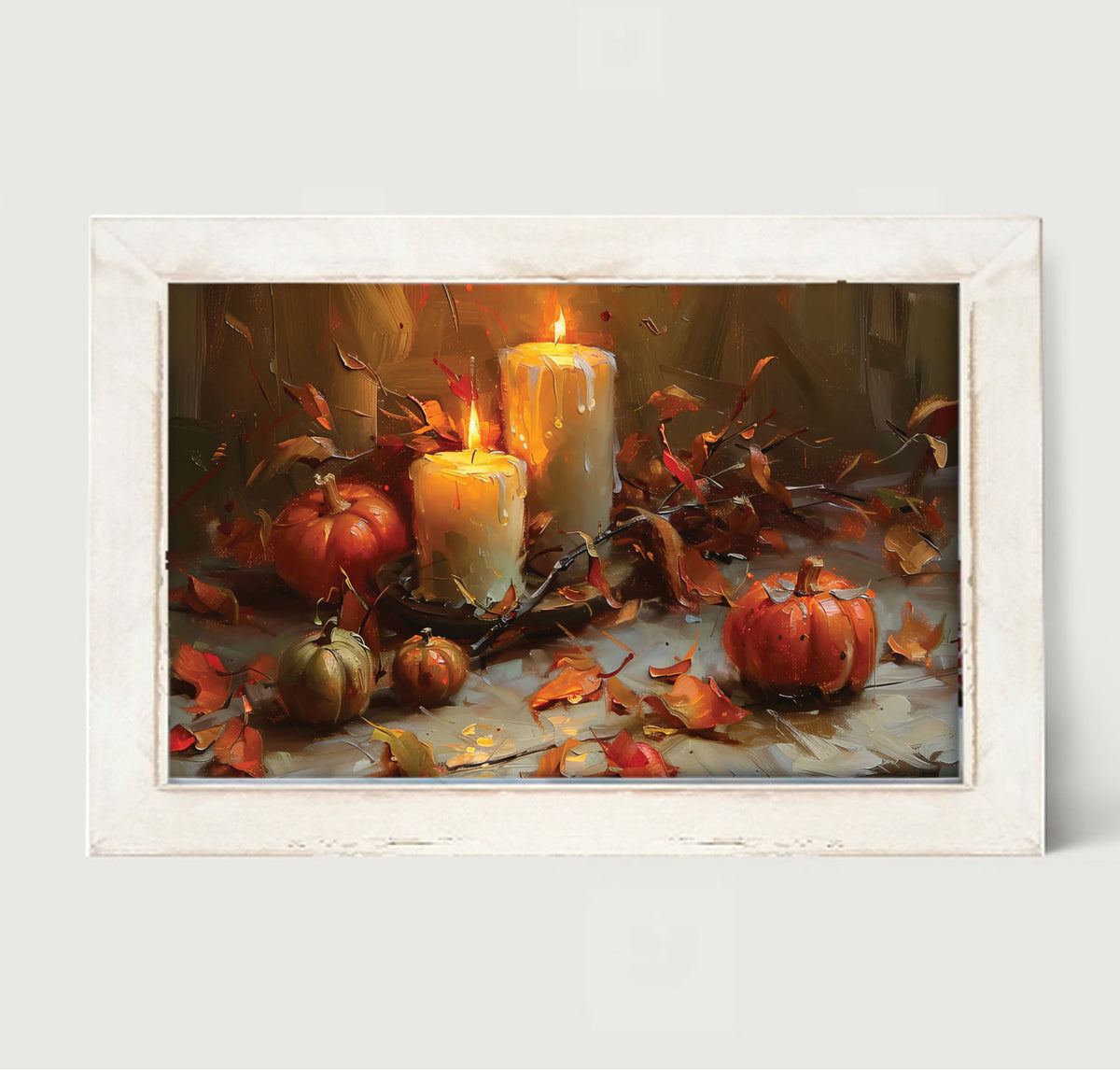 Candles and Pumpkins - Framed Art