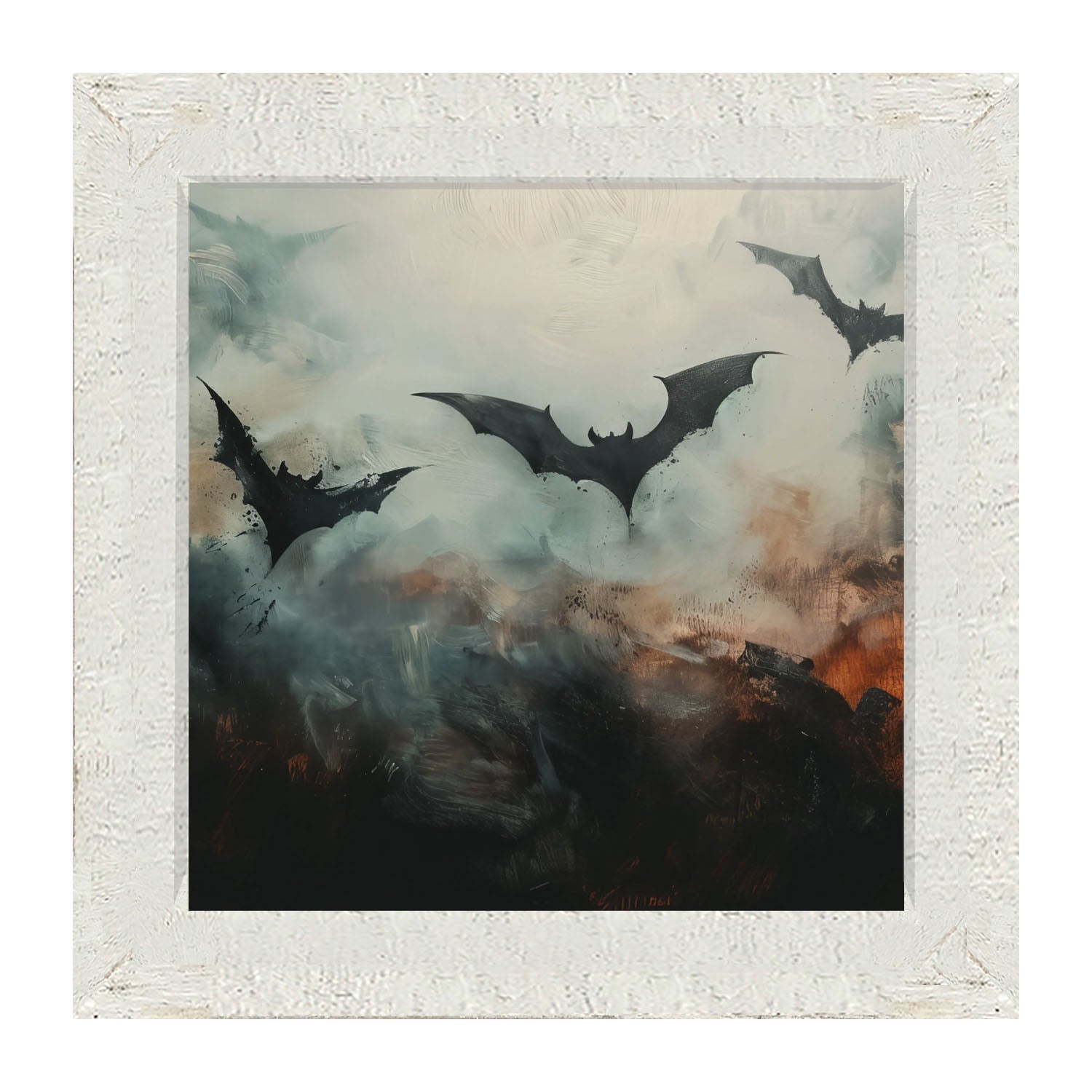Bats in the moonlight - Framed Art