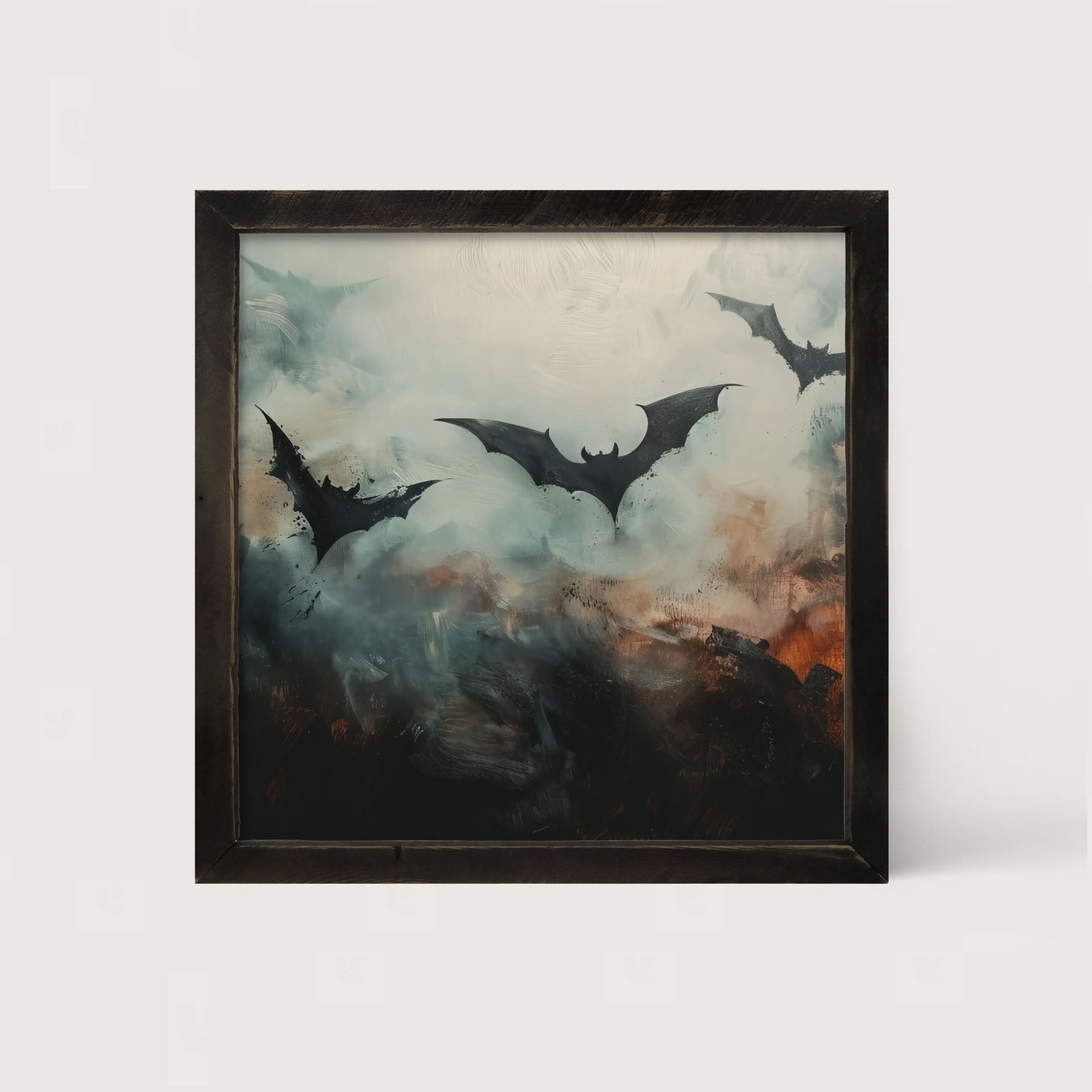 Bats in the moonlight - Framed Art