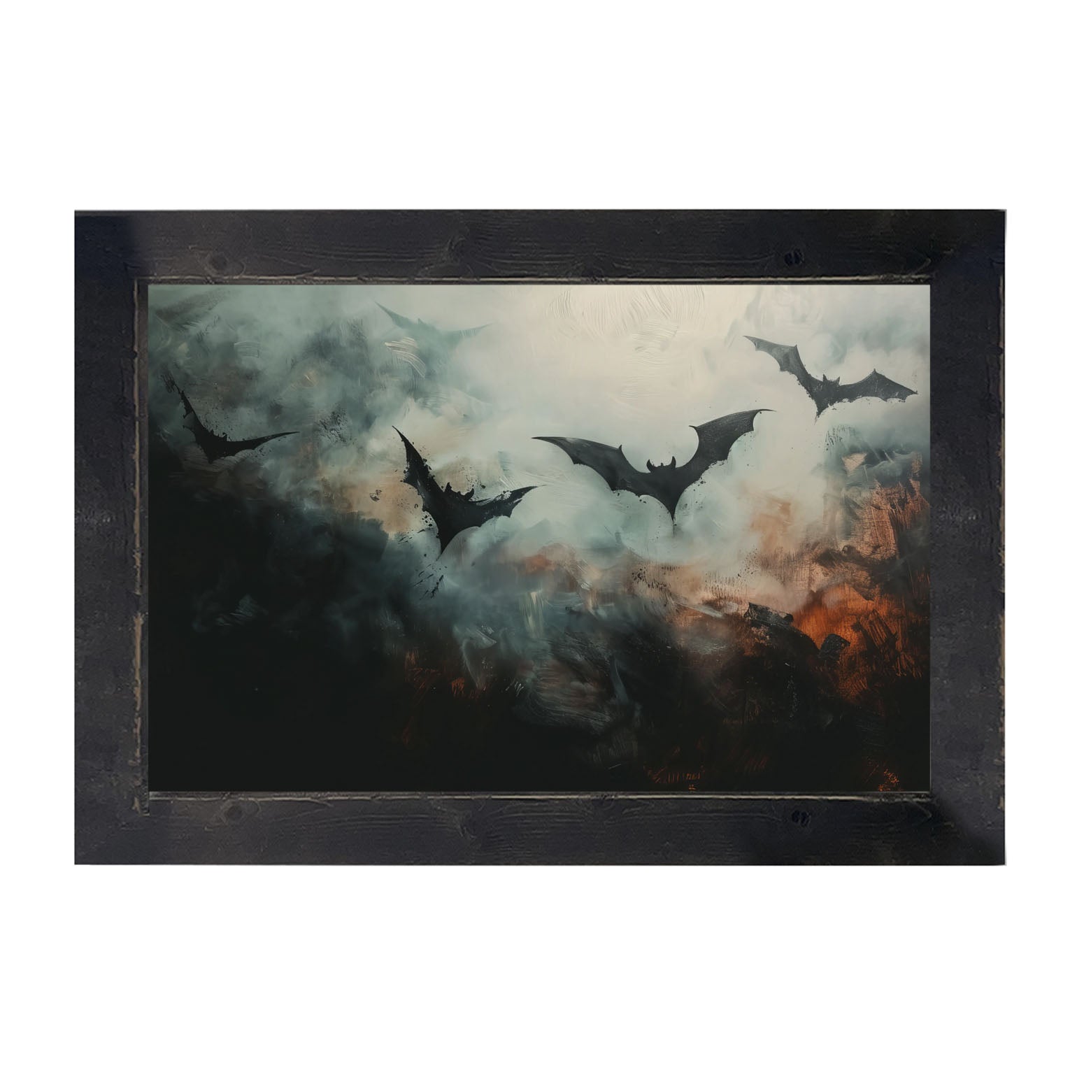Bats in the moonlight - Framed Art