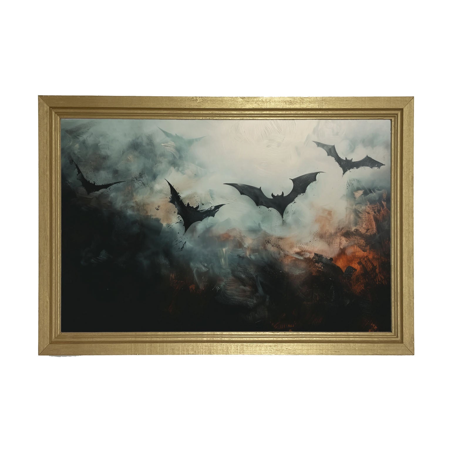 Bats in the moonlight - Framed Art