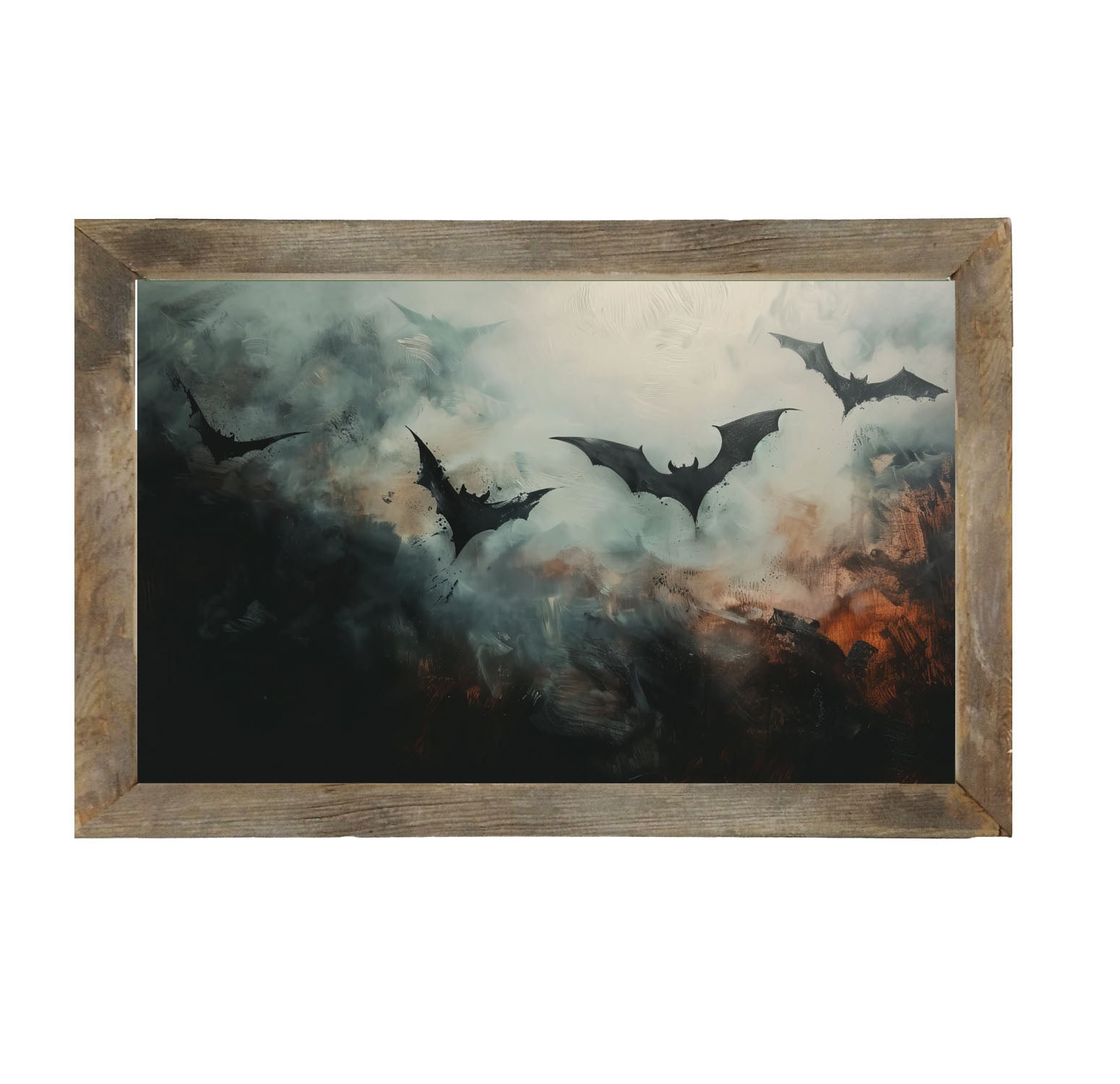 Bats in the moonlight - Framed Art