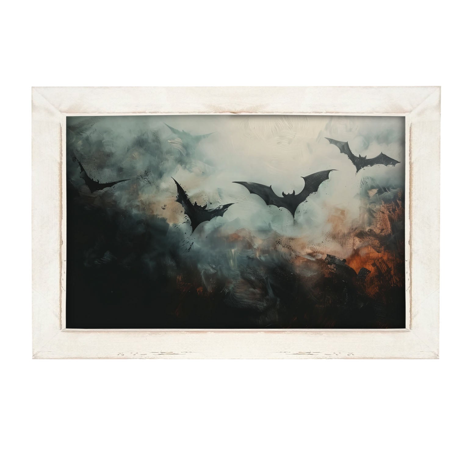 Bats in the moonlight - Framed Art