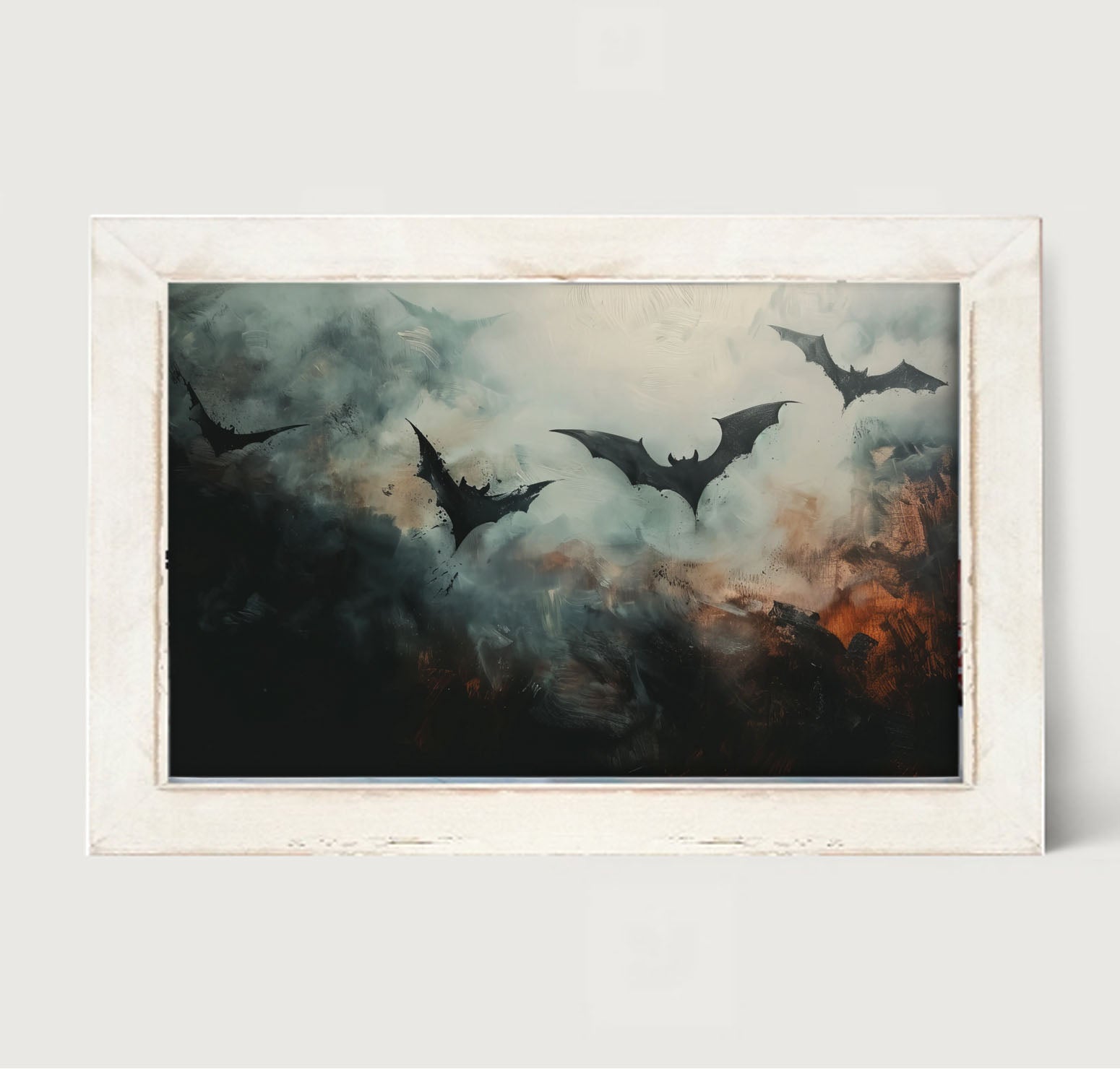 Bats in the moonlight - Framed Art