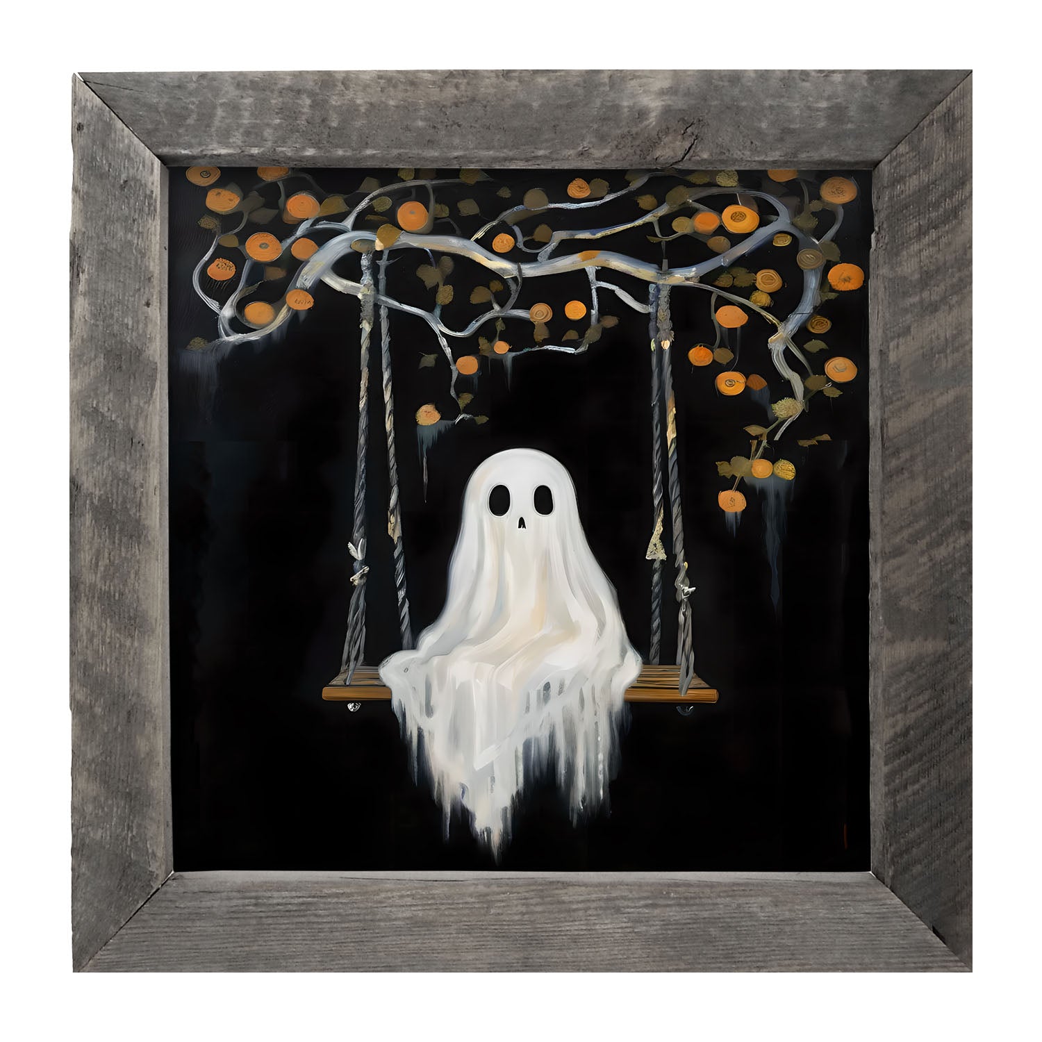 Ghost on a swing - Framed art