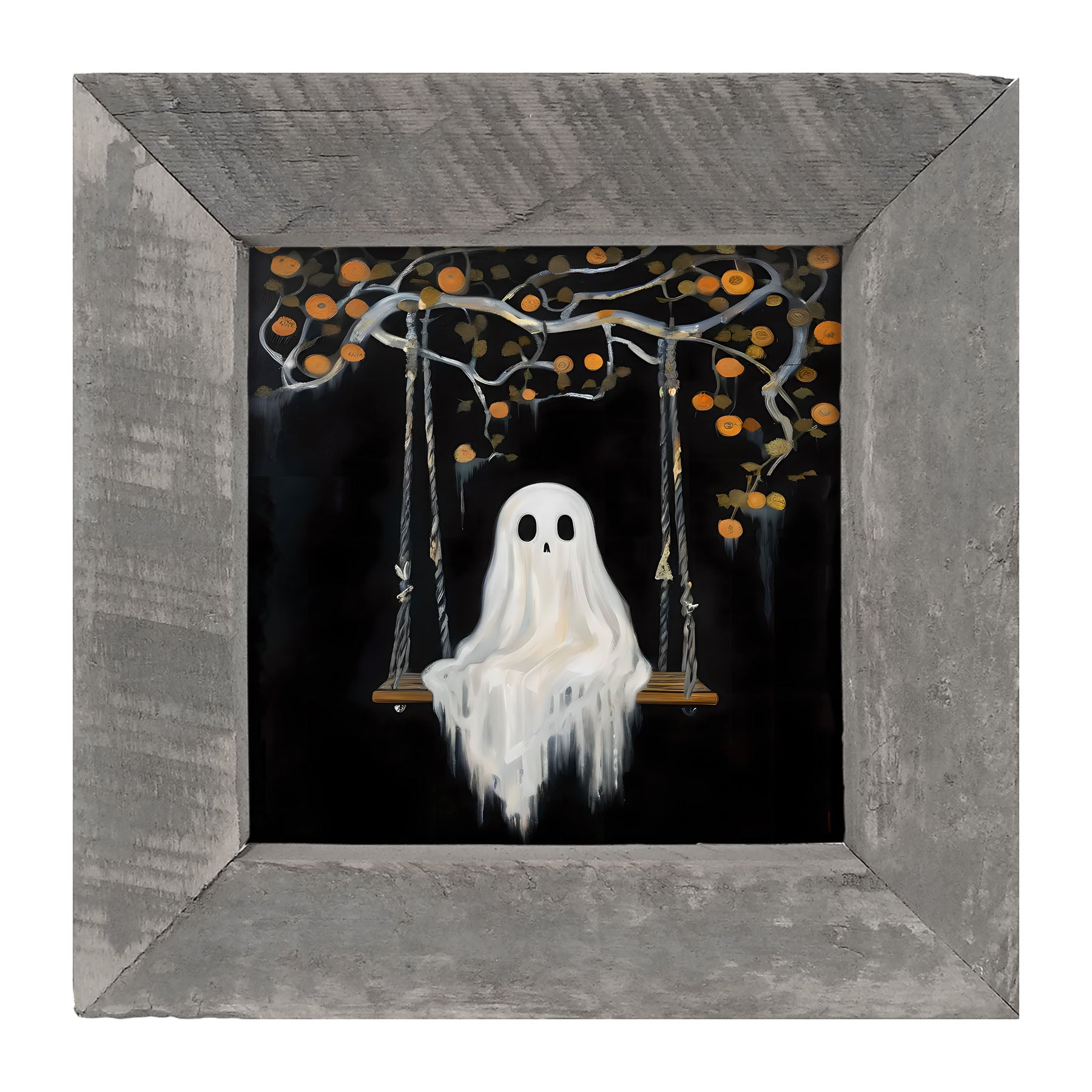 Ghost on a swing - Framed art