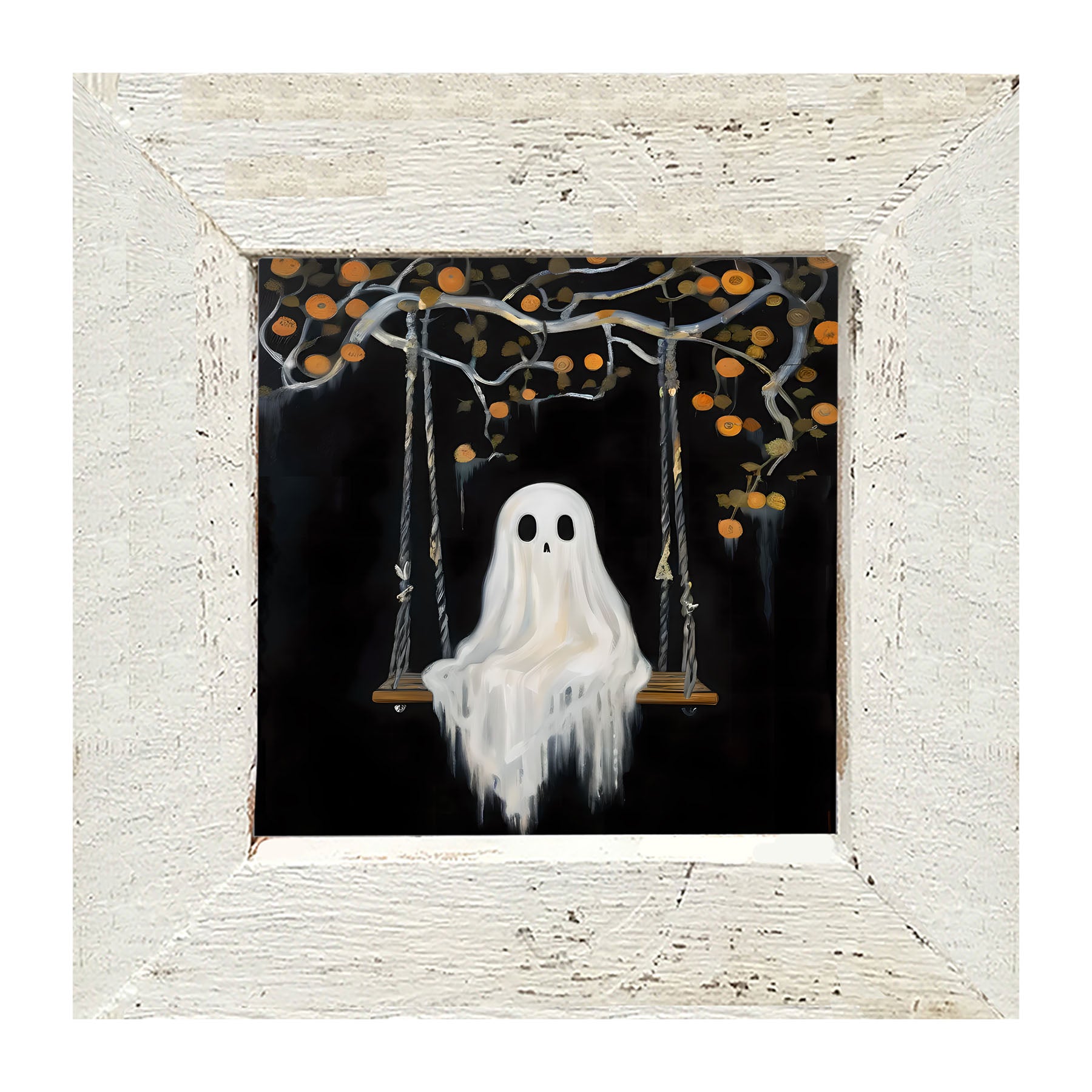 Ghost on a swing - Framed art