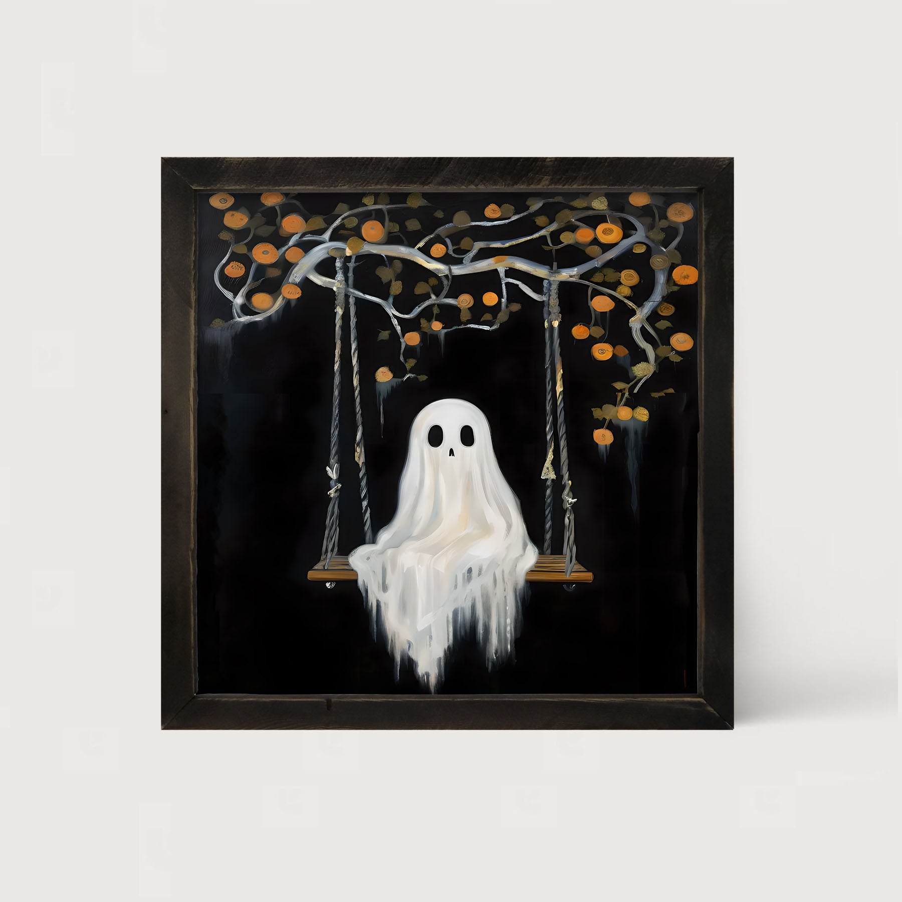 Ghost on a swing - Framed art