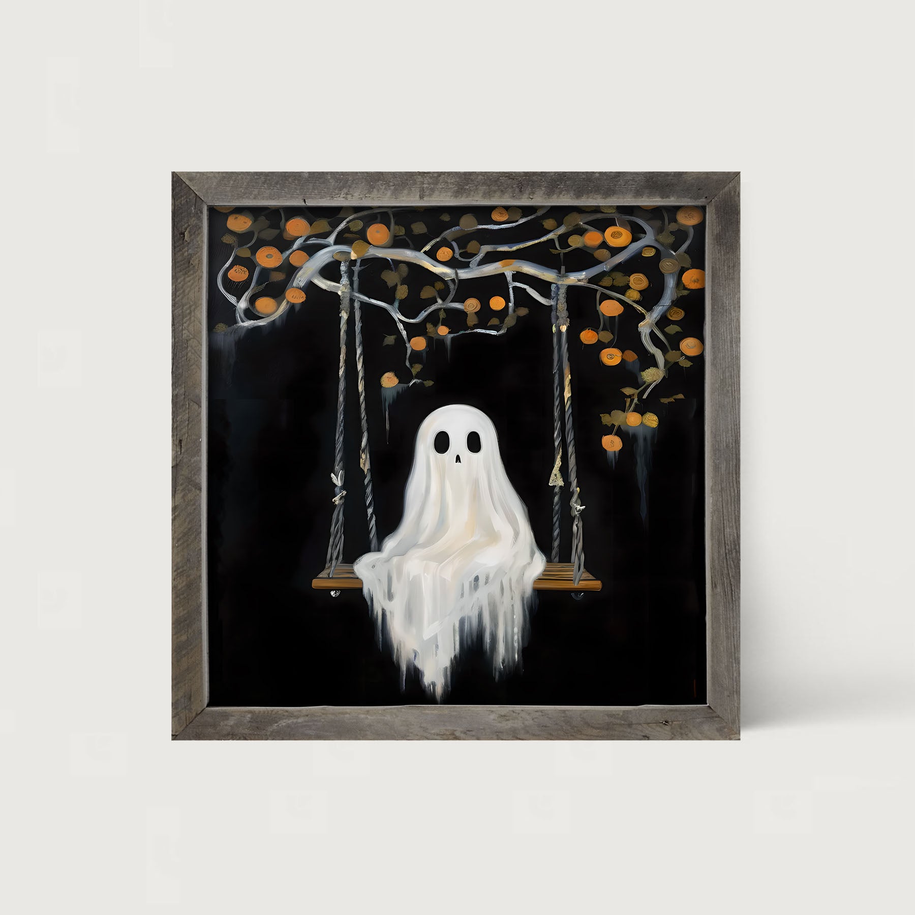 Ghost on a swing - Framed art