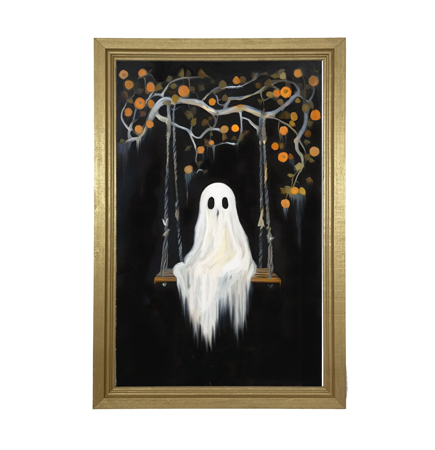 Ghost on a swing - Framed art