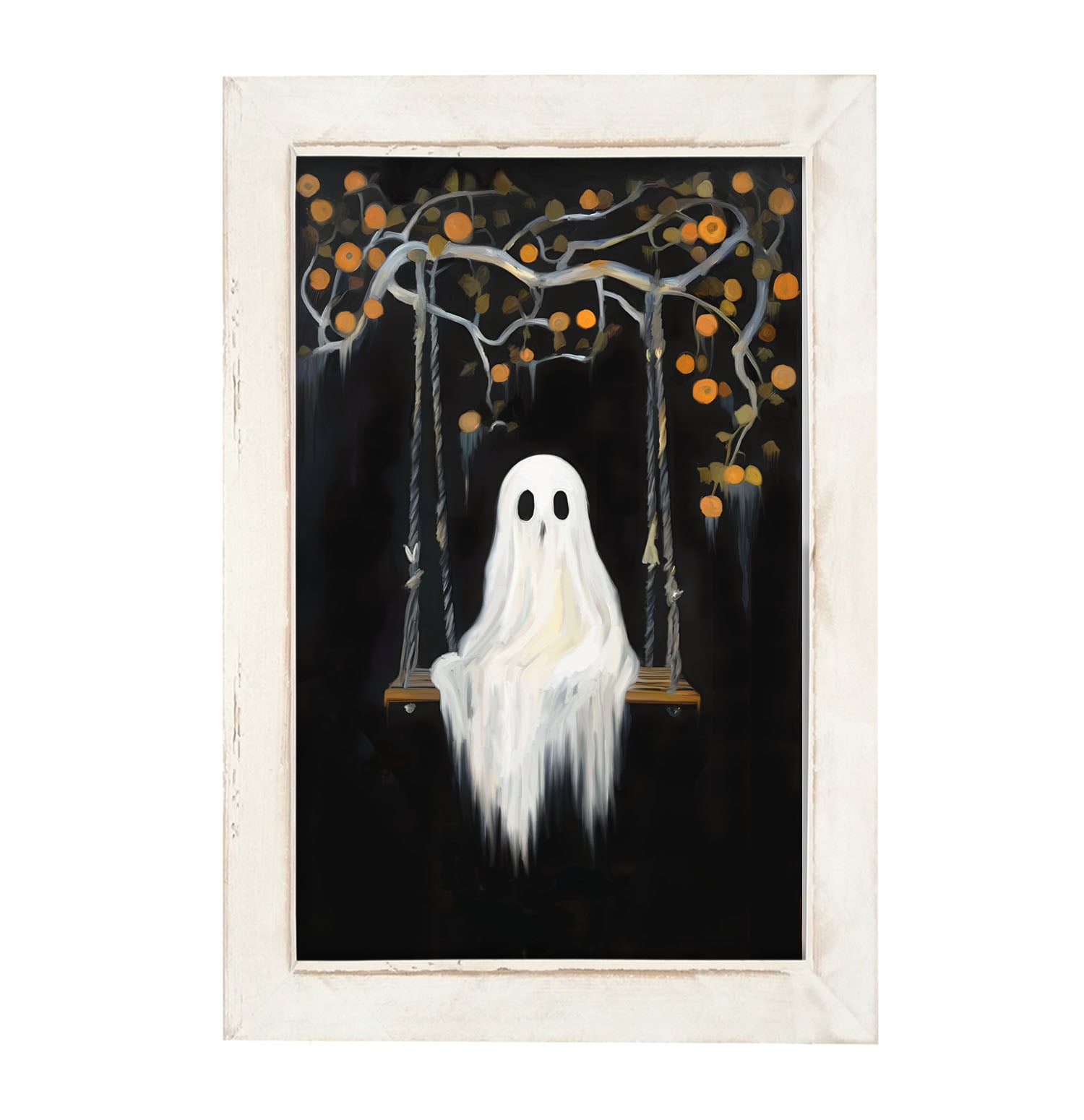 Ghost on a swing - Framed art