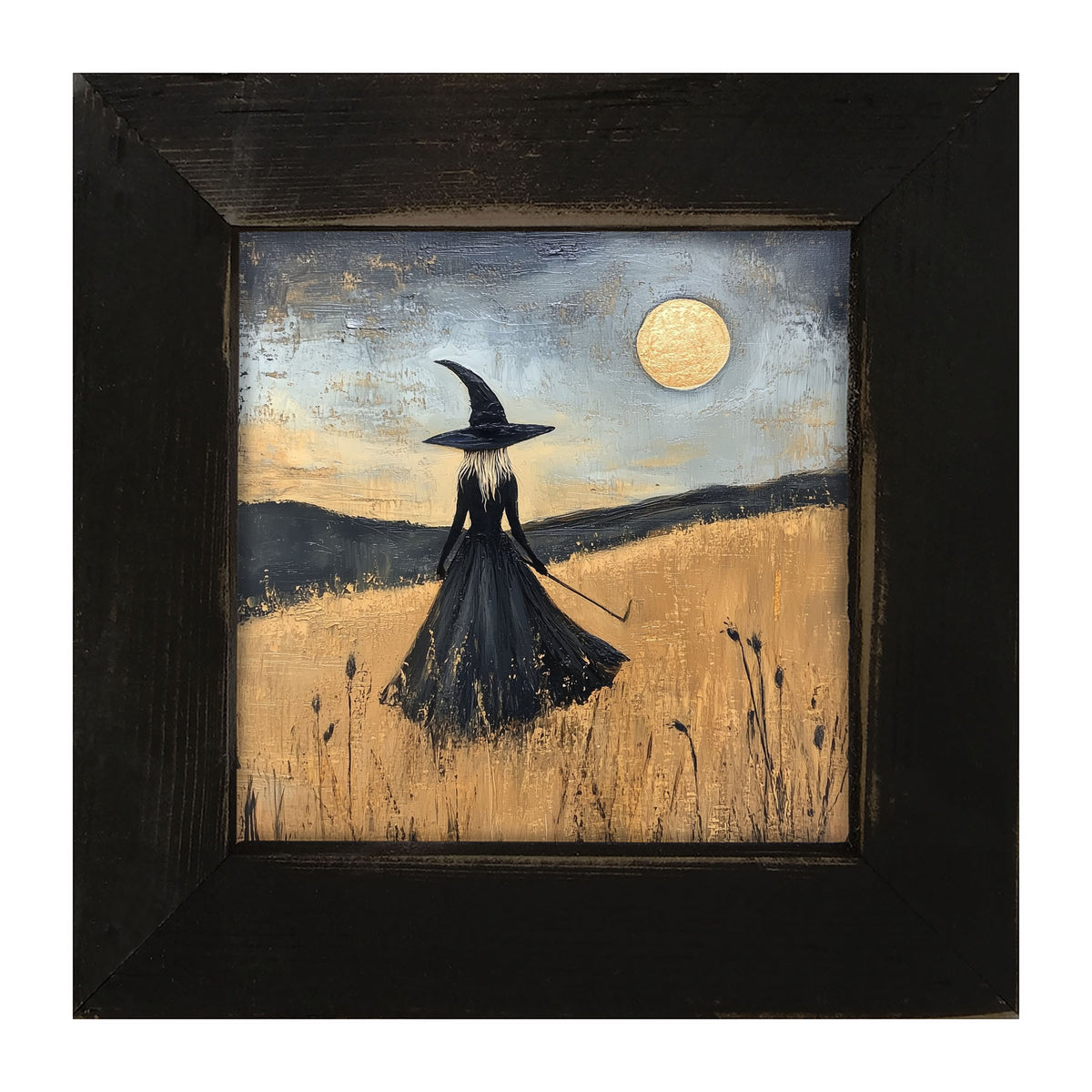 Witch in Golden Field - Framed art