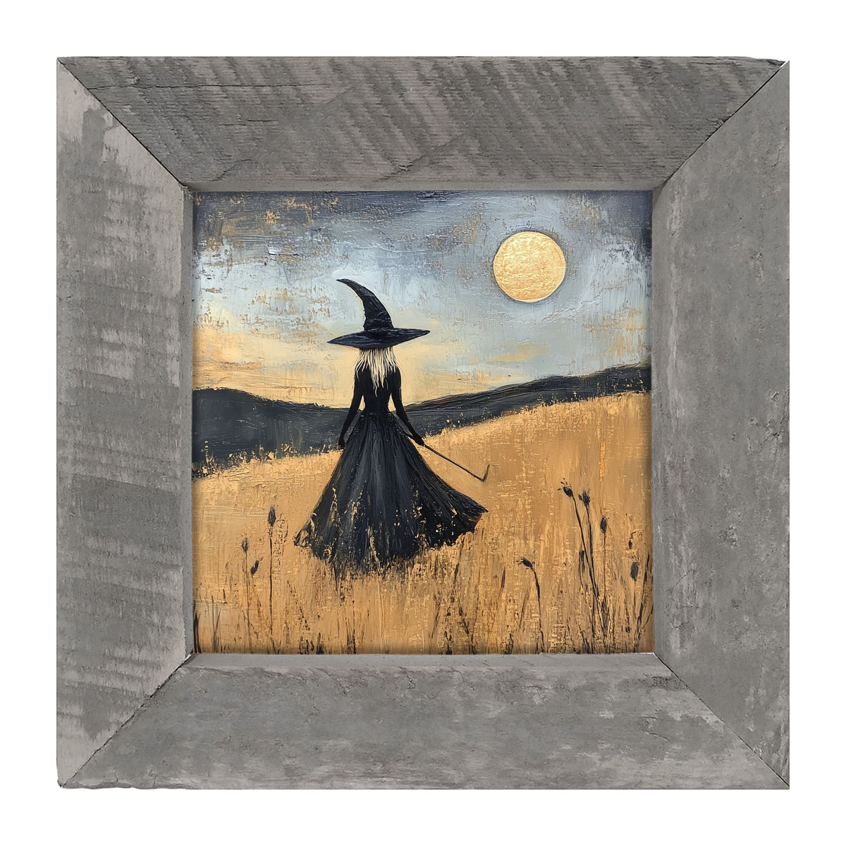 Witch in Golden Field - Framed art
