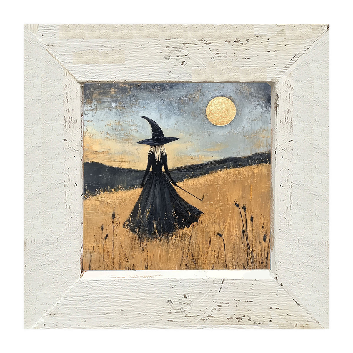 Witch in Golden Field - Framed art