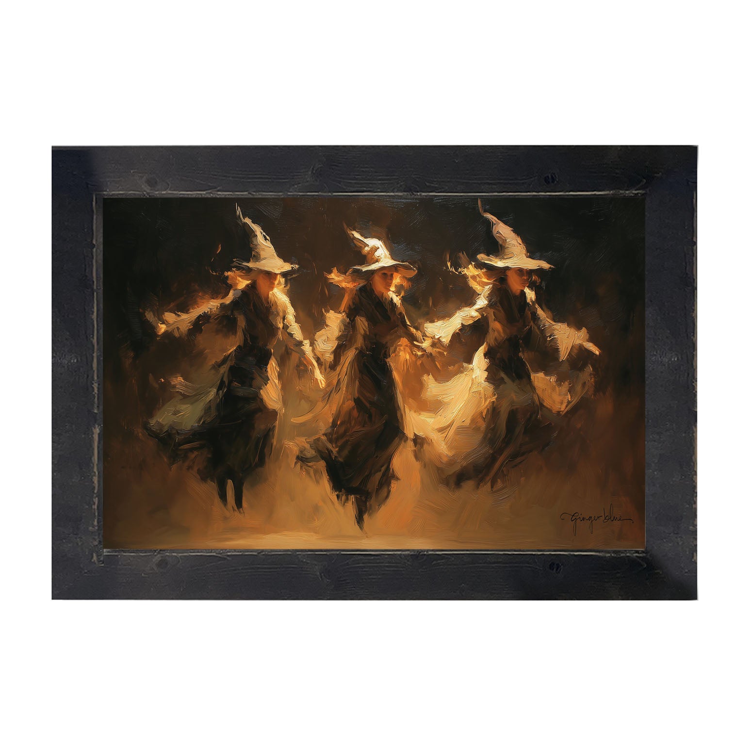 Three Witches Flying - Framed Art